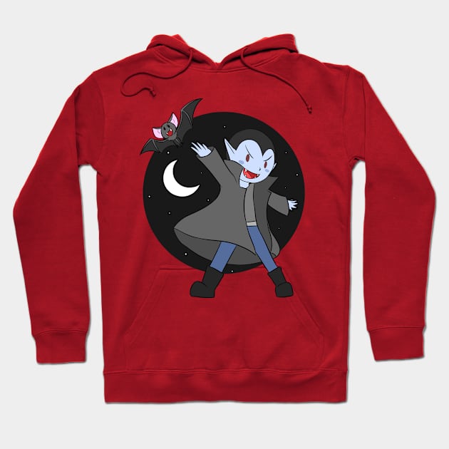 Halloween Vampire with Cute Bat Friend Hoodie by daywears